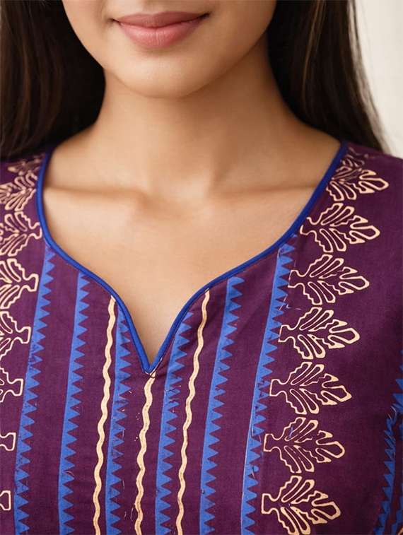 women printed three quarter sleeve straight kurta - 22512331 -  Standard Image - 1