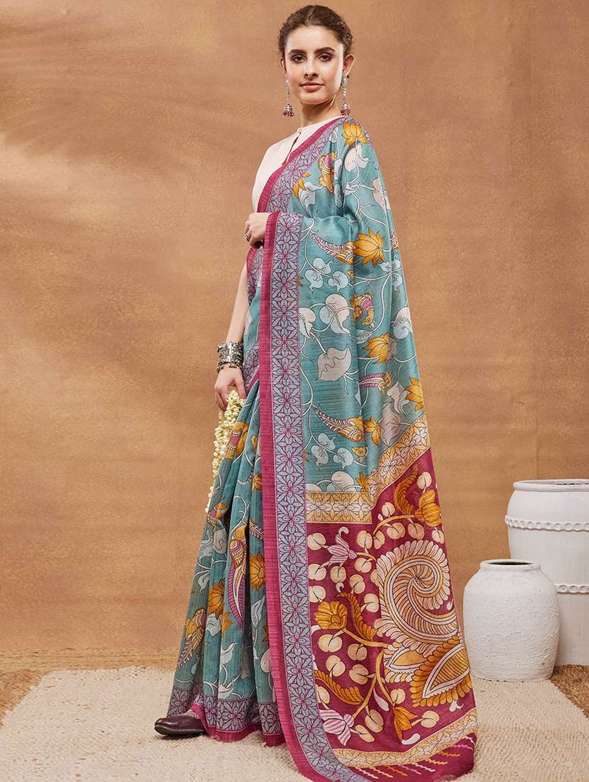 women kalamkari ready to wear saree with blouse - 22512336 -  Standard Image - 1