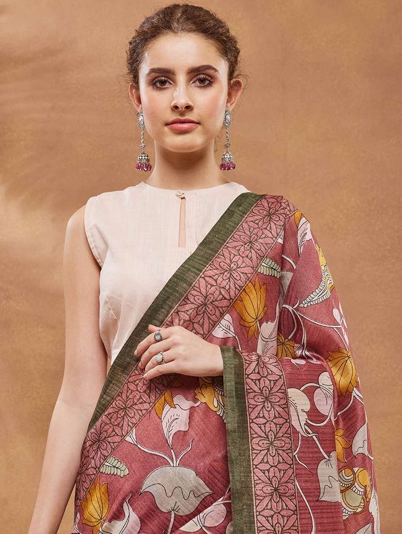 women kalamkari ready to wear saree with blouse - 22512341 -  Standard Image - 1