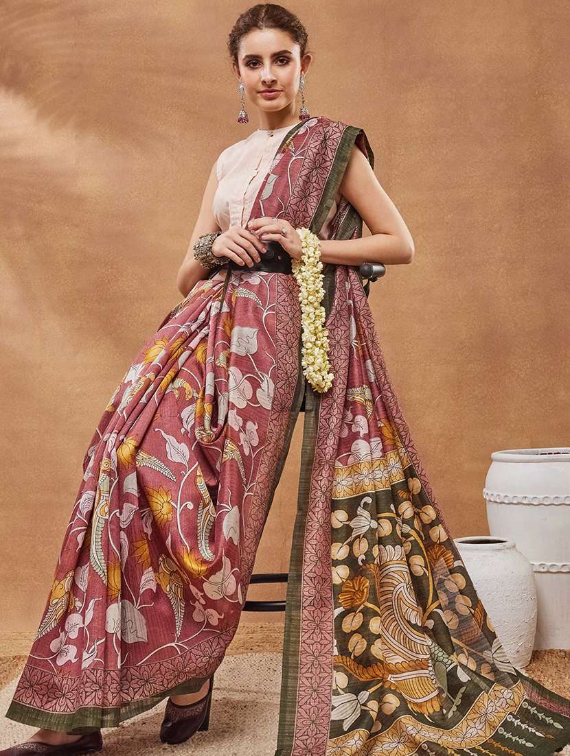 women kalamkari ready to wear saree with blouse - 22512341 -  Standard Image - 4