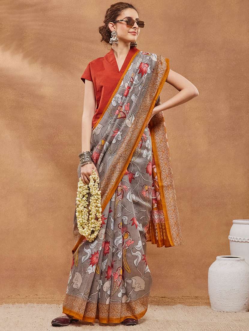 women kalamkari ready to wear saree with blouse - 22512343 -  Standard Image - 4