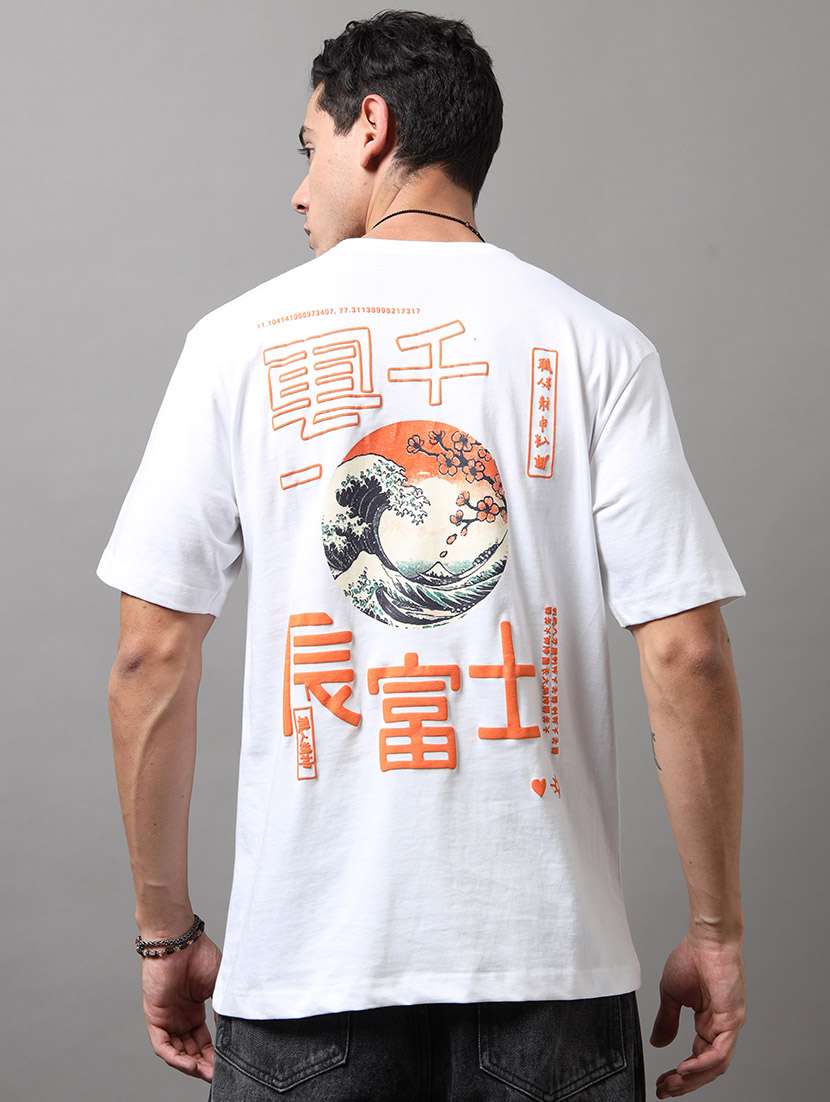 men printed short sleeve loose fit t-shirt