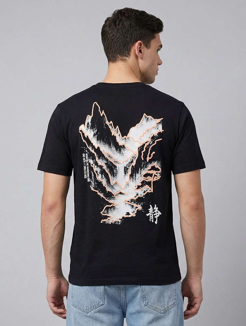 men printed short sleeve loose fit t-shirt