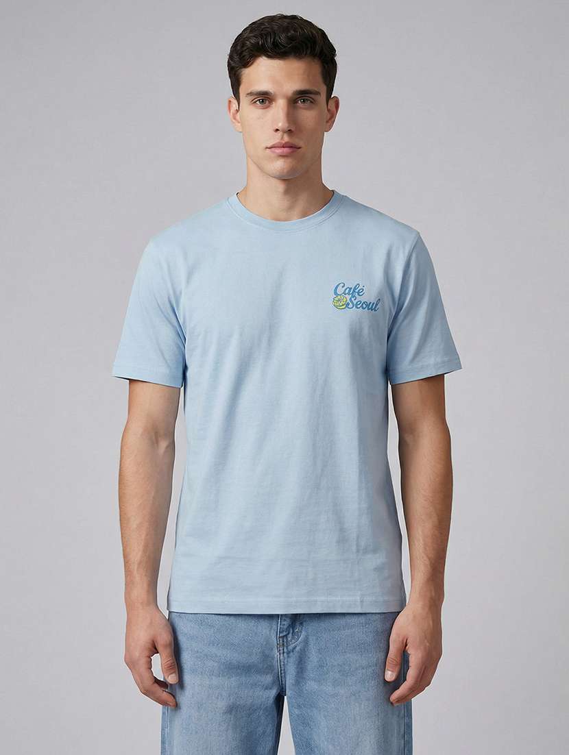 men printed short sleeve regular fit t-shirt - 22512428 -  Standard Image - 1