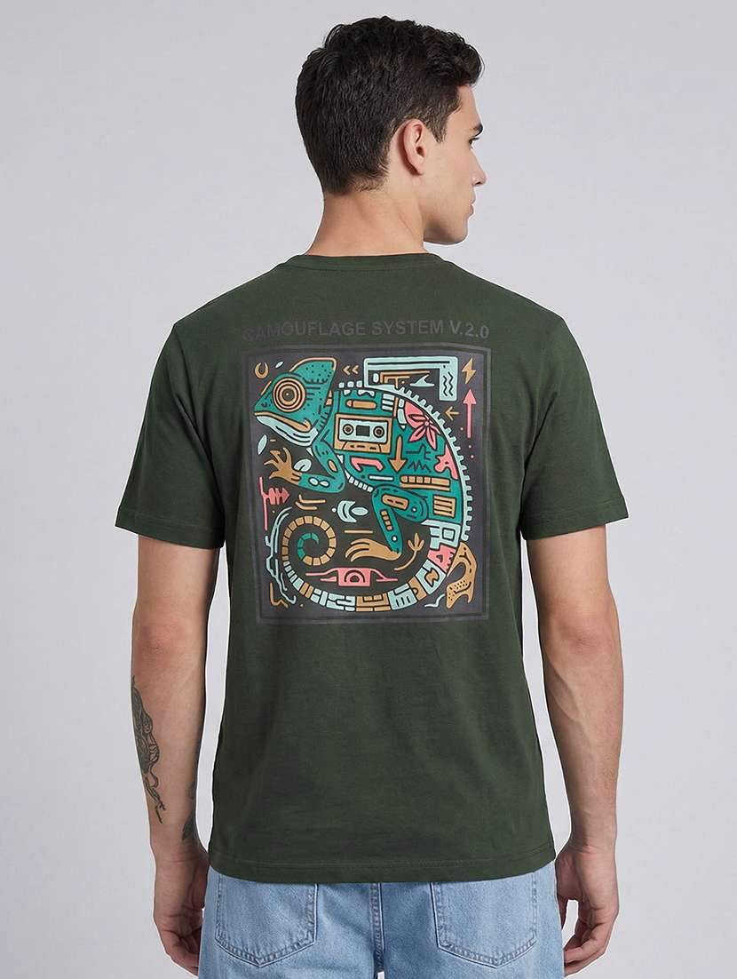 men printed short sleeve regular fit t-shirt