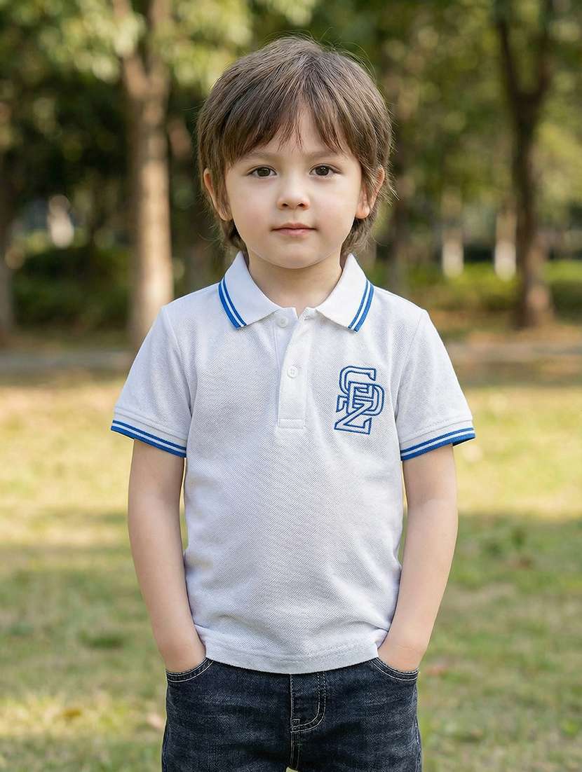 boys solid short sleeve polo t-shirt