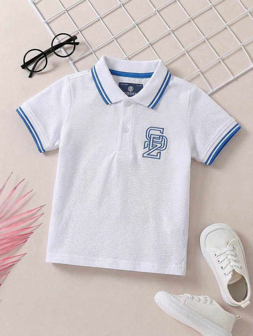 Boys Solid Short Sleeve Polo T-Shirt