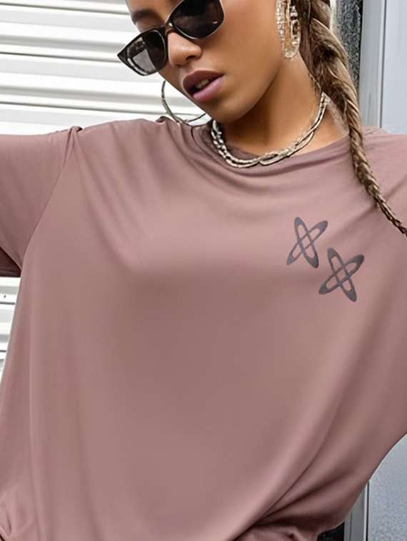 women printed round neck oversized t-shirt - 22512486 -  Standard Image - 1