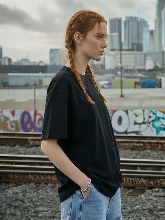 women printed round neck oversized t-shirt - 22512493 -  Standard Image - 4