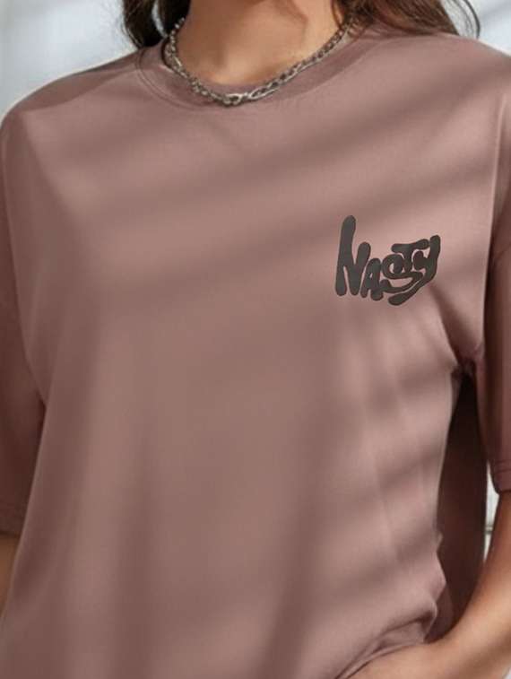 women printed round neck oversized t-shirt - 22512503 -  Standard Image - 1