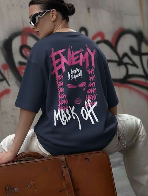 women printed round neck oversized t-shirt - 22512510 -  Standard Image - 1