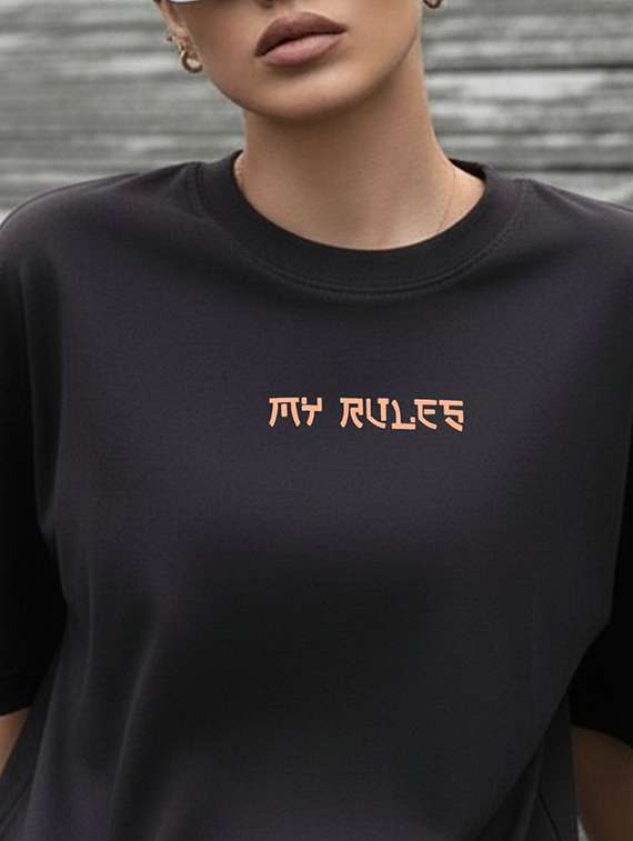 black cotton oversized tshirt - 22512512 -  Standard Image - 1