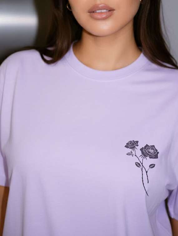 women printed round neck oversized t-shirt - 22512528 -  Standard Image - 1