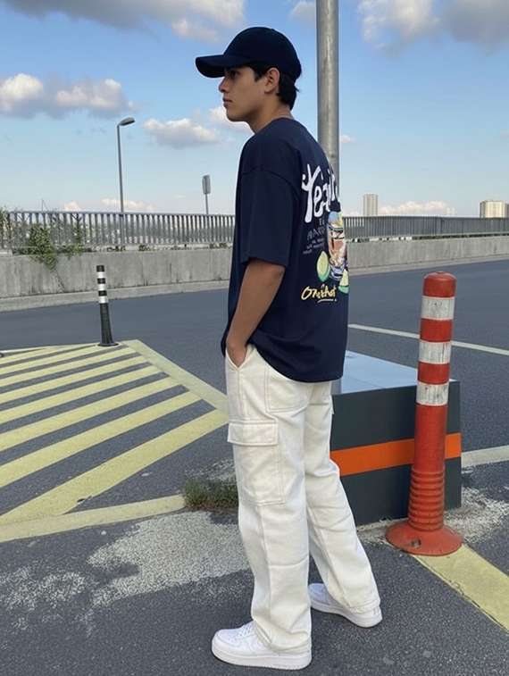 Unisex Printed Short Sleeve Loose Fit T-shirt - 22512621 -  Standard Image - 4