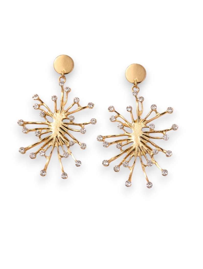 gold starburst crystal drop earrings - 22512688 -  Standard Image - 1