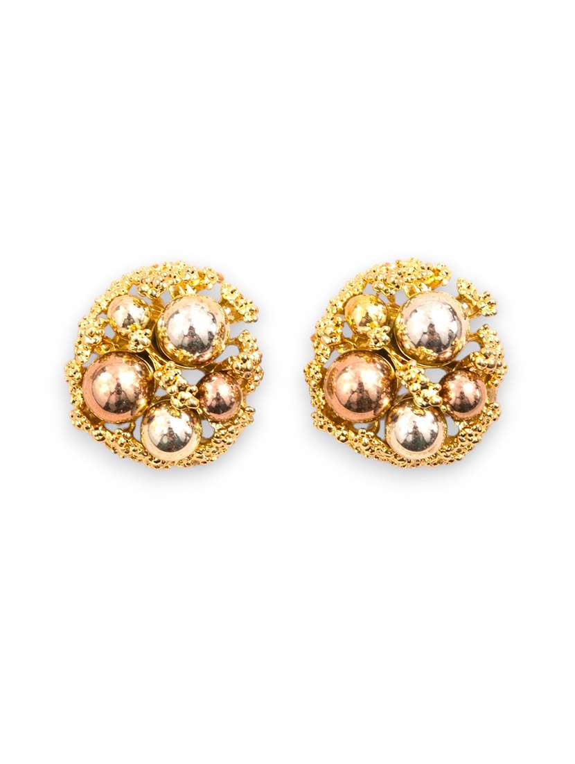 premium gold-tone round cluster stud earrings for women - 22512689 -  Standard Image - 1