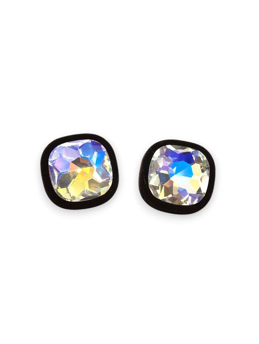 premium aurora cushion-cut crystal stud earrings for women - 22512690 -  Standard Image - 1