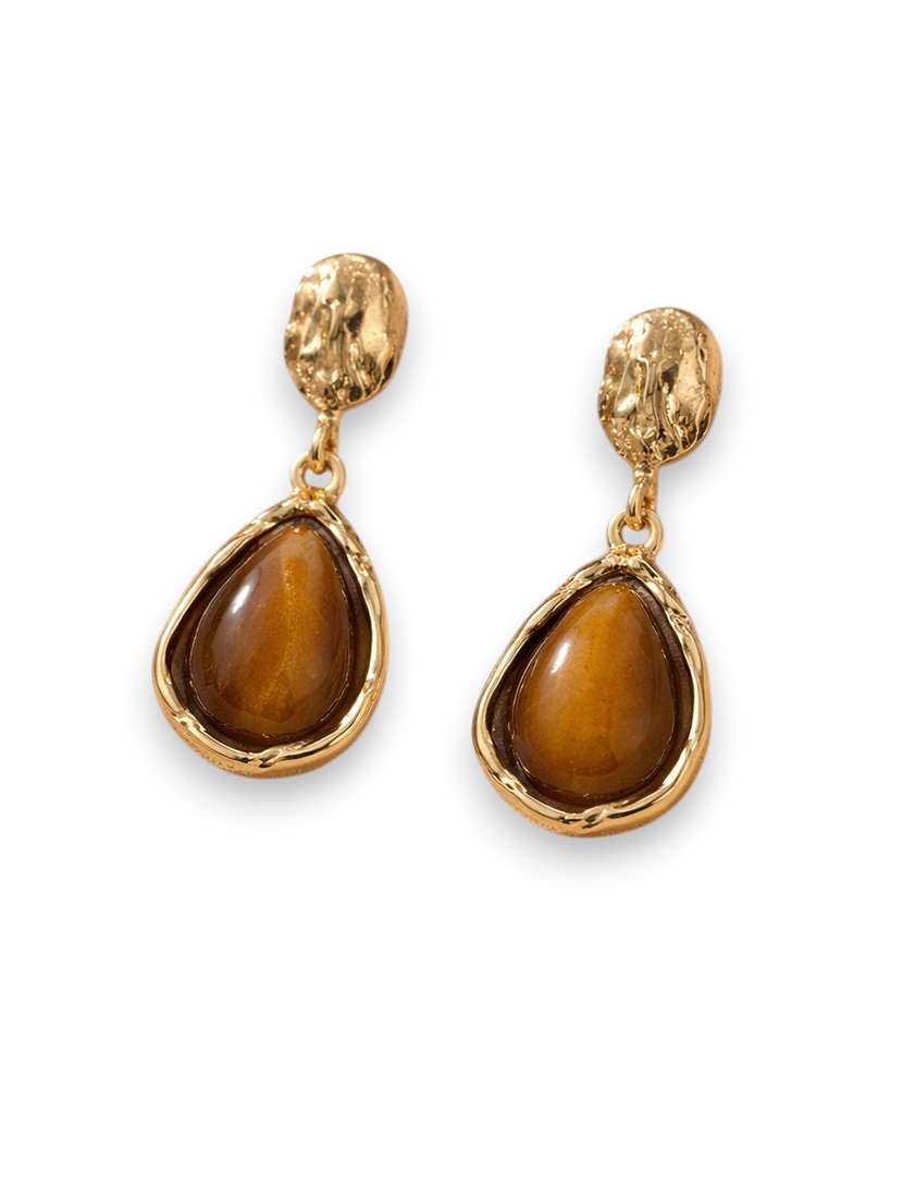 elegant gold-tone teardrop stone earrings for women - 22512703 -  Standard Image - 1