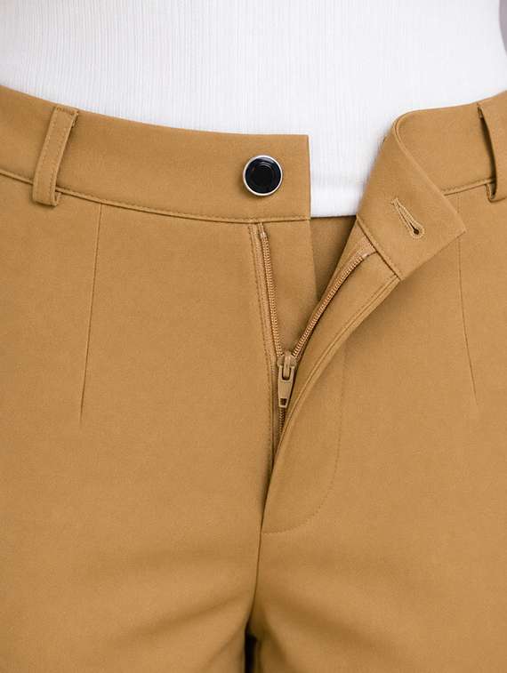 women solid high rise straight fit trouser - 22512706 -  Standard Image - 1
