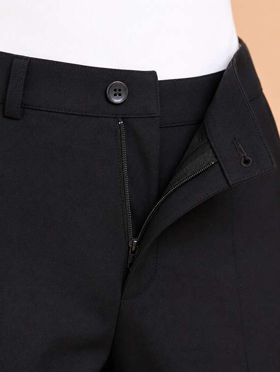 women solid high rise straight fit trouser - 22512707 -  Standard Image - 1