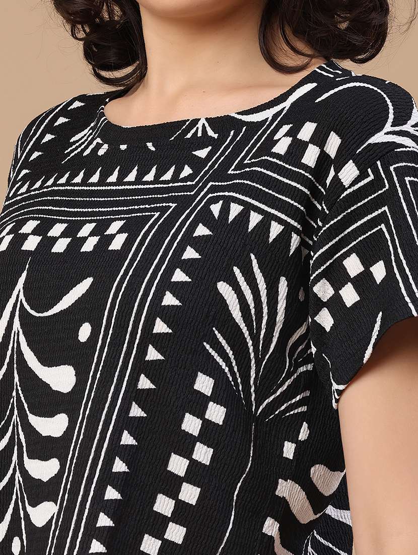 women printed round neck crop t-shirt - 22512720 -  Standard Image - 1