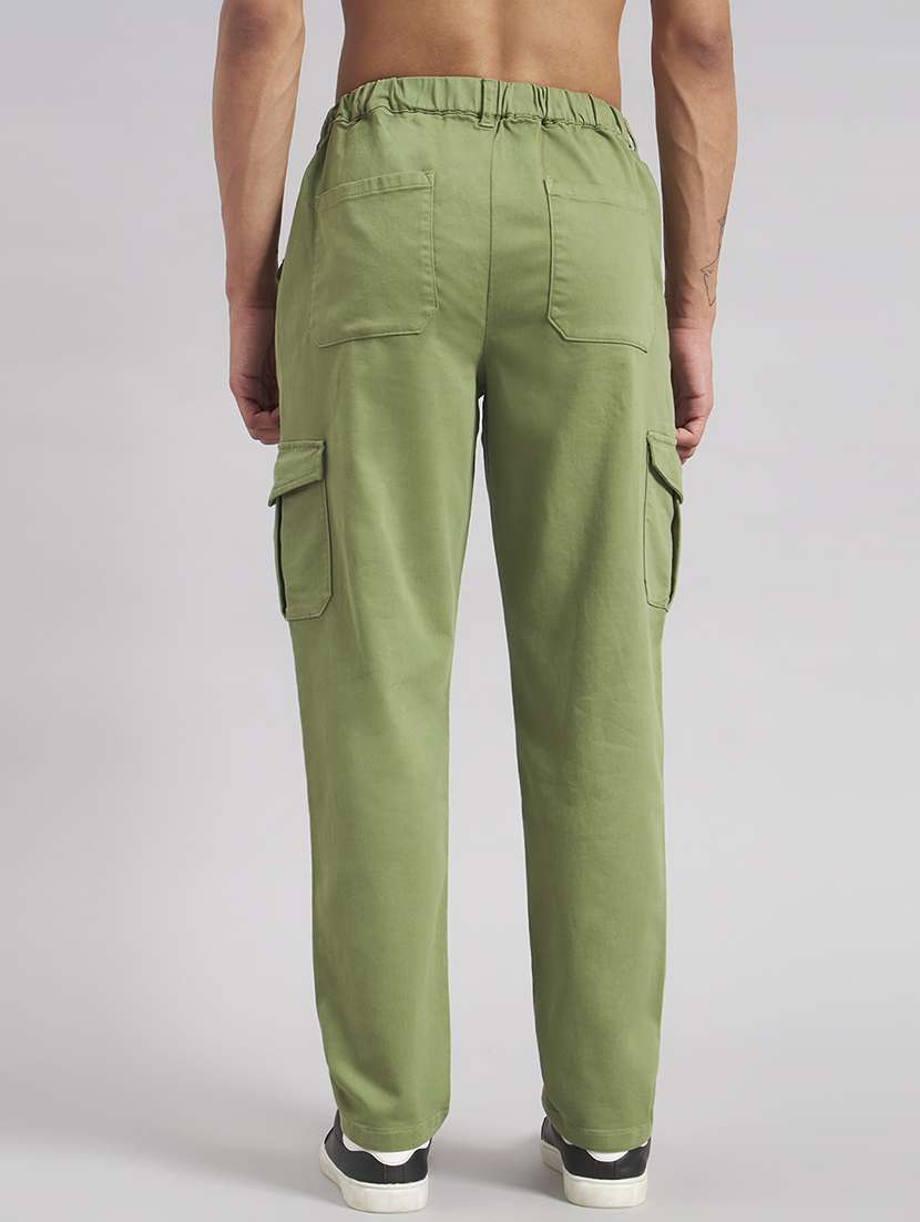 Men Solid Mid Rise Loose Fit Cargo - 22512757 -  Standard Image - 4