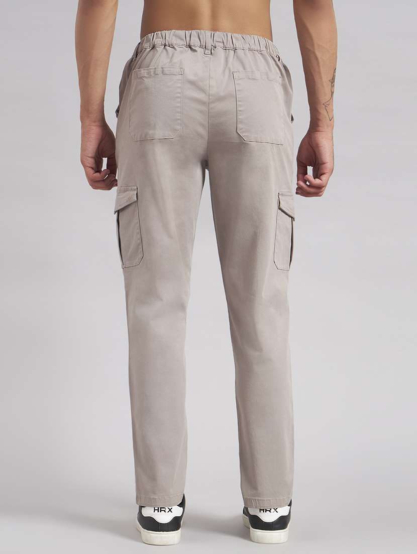 Men Solid Mid Rise Regular Fit Cargo - 22512758 -  Standard Image - 4