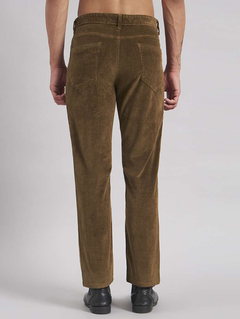 men solid mid rise flat front casual trouser - 22512762 -  Standard Image - 4