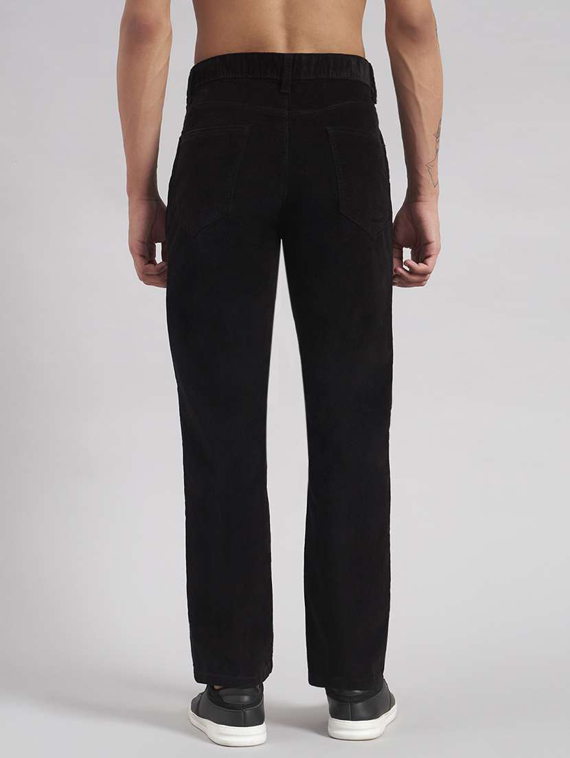 men solid mid rise flat front casual trouser - 22512765 -  Standard Image - 4