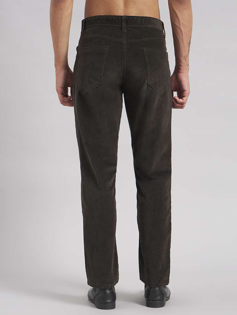 Men Solid Mid Rise Flat Front Casual Trouser - 22512768 -  Standard Image - 4