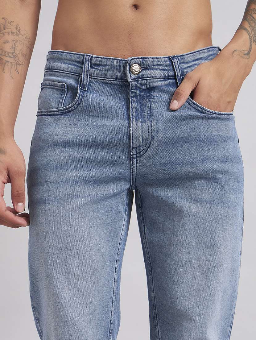 men washed mid rise full length straight jeans - 22512772 -  Standard Image - 1
