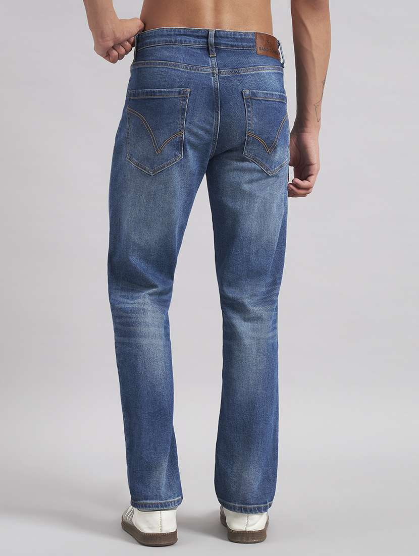 men washed mid rise full length straight jeans - 22512781 -  Standard Image - 4