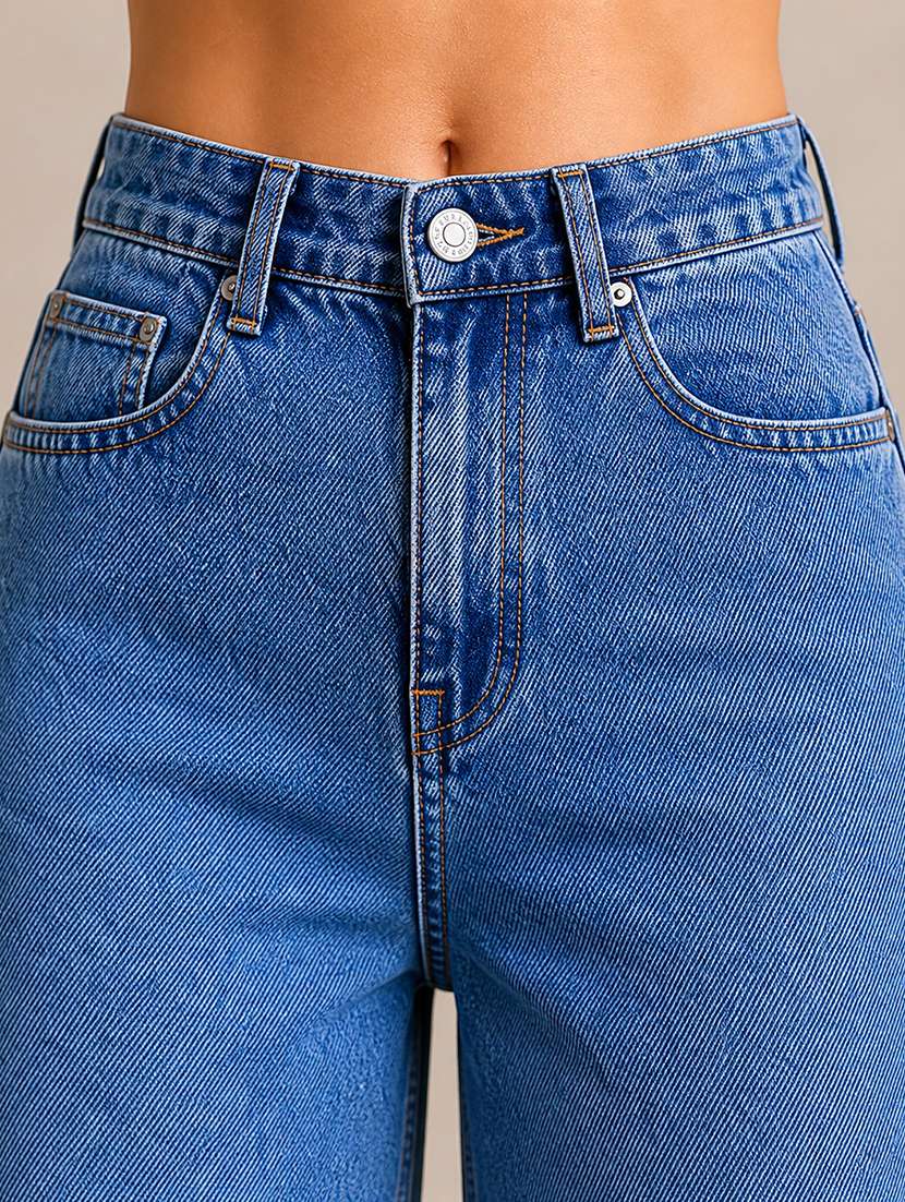 women solid mid rise wide leg jeans - 22512792 -  Standard Image - 1