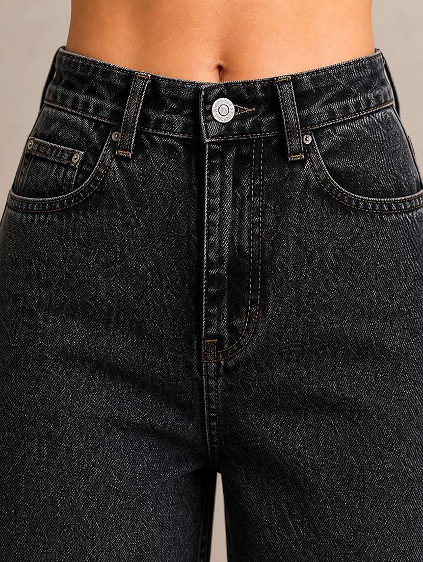 women washed mid rise wide leg jeans - 22512793 -  Standard Image - 1