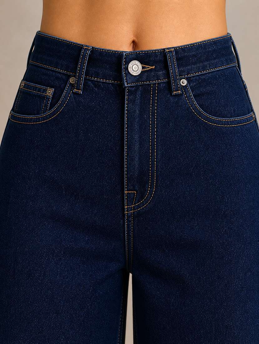 women solid mid rise wide leg jeans - 22512794 -  Standard Image - 1