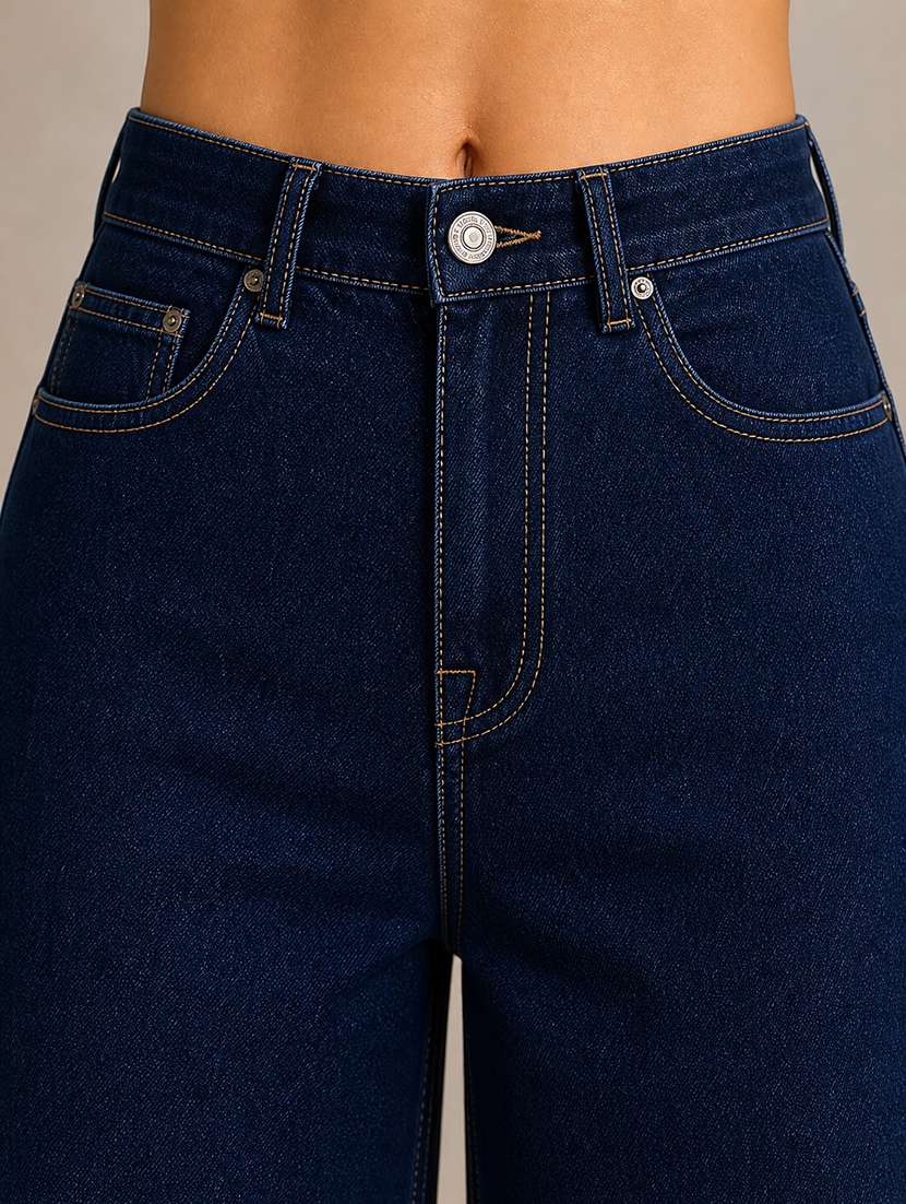 women solid mid rise wide leg jeans - 22512794 -  Standard Image - 1