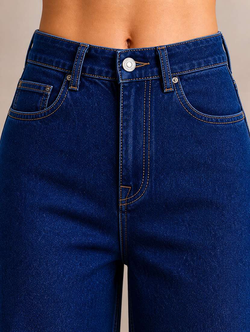 women solid mid rise wide leg jeans - 22512795 -  Standard Image - 1