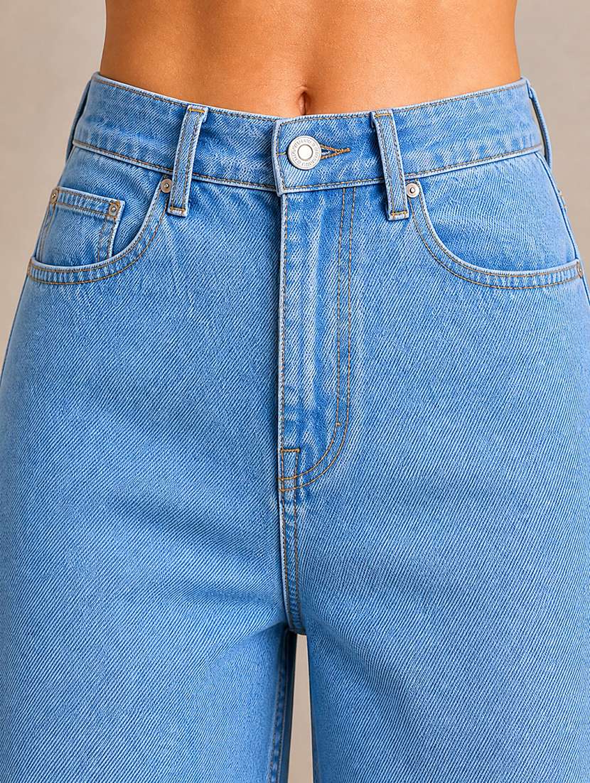 women plain mid rise wide leg jeans - 22512796 -  Standard Image - 1