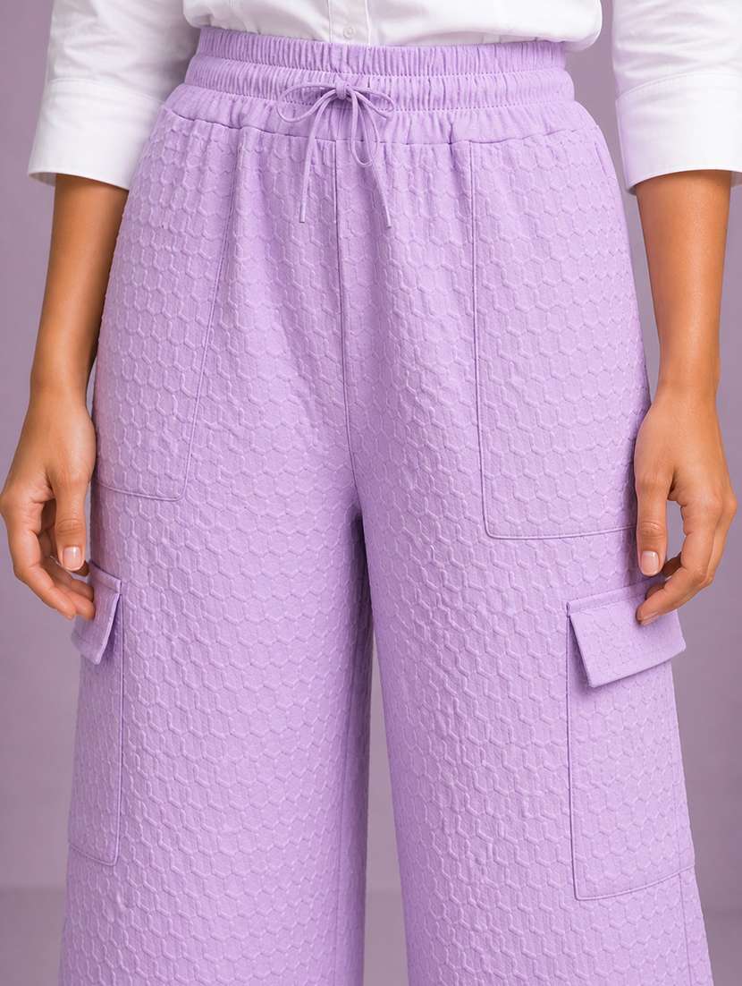 girls textured  mid rise relaxed fit cargo pant - 22512854 -  Standard Image - 1
