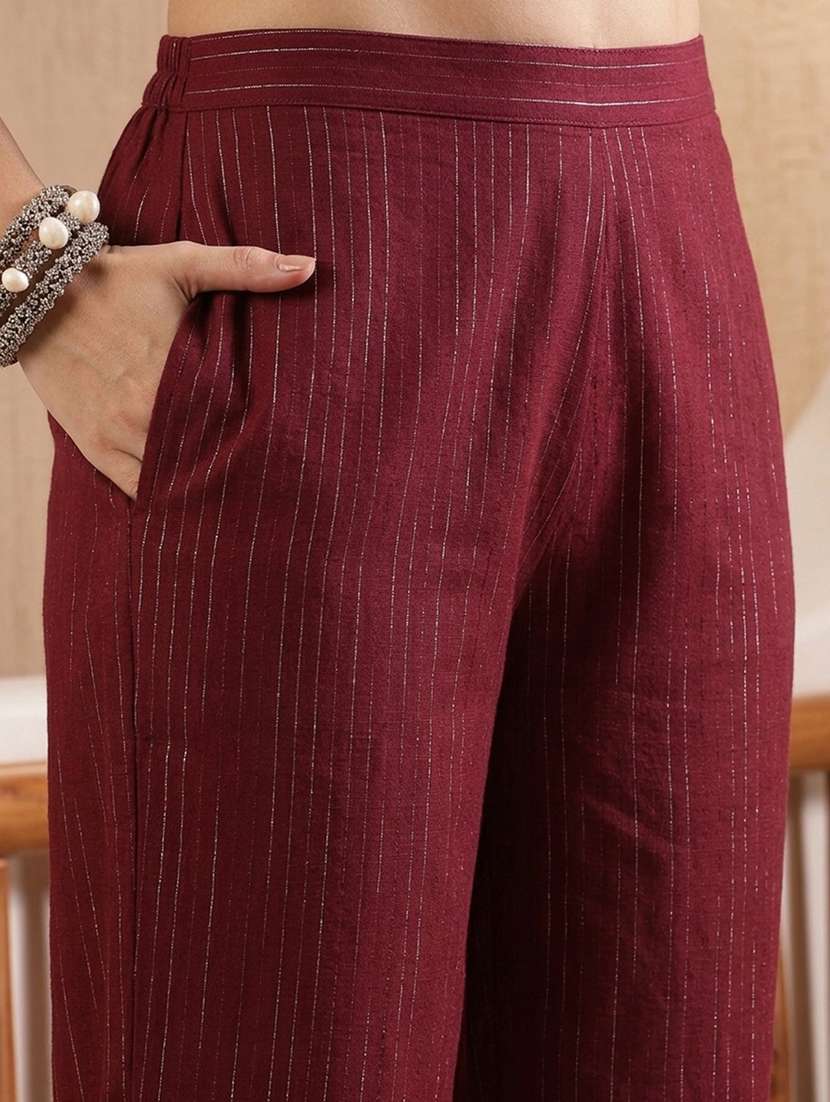 Women Self Design Mid Rise Culottes - 22512932 -  Standard Image - 1
