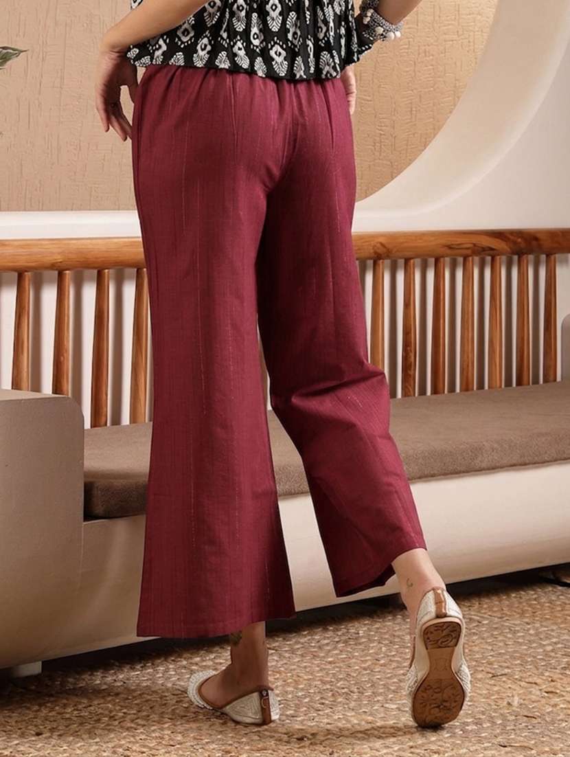 Women Self Design Mid Rise Culottes - 22512932 -  Standard Image - 4