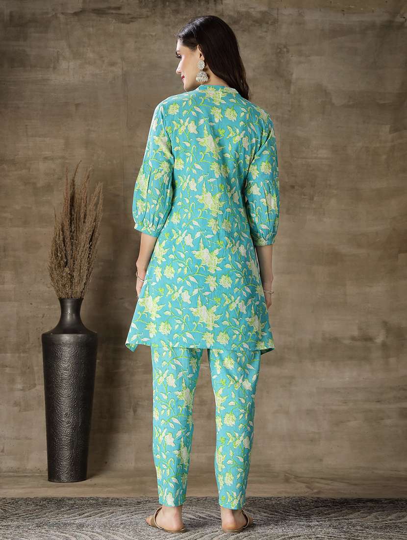 women floral three quarter sleeve ethnic co-ord set - 22512946 -  Standard Image - 4