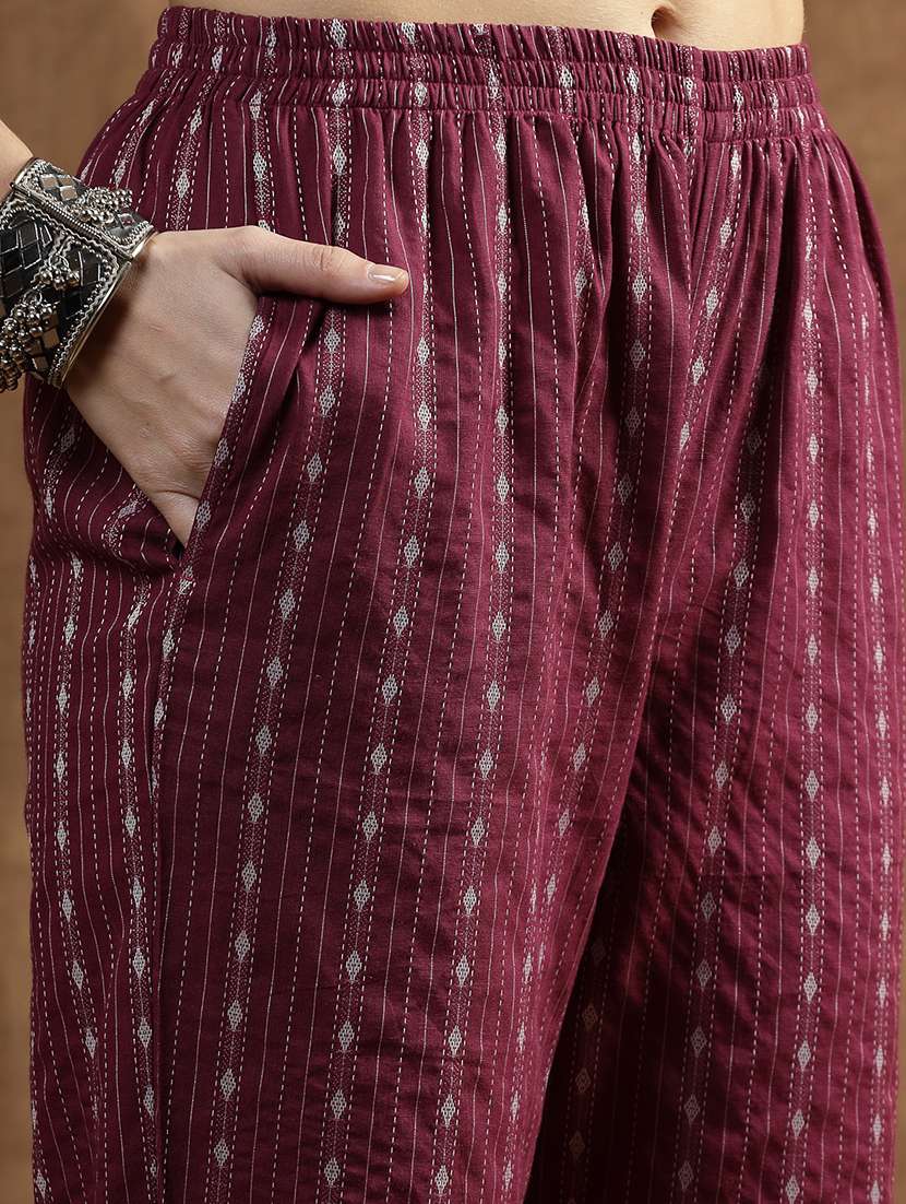 women self design puff sleeve ethnic co-ord set - 22512949 -  Standard Image - 6