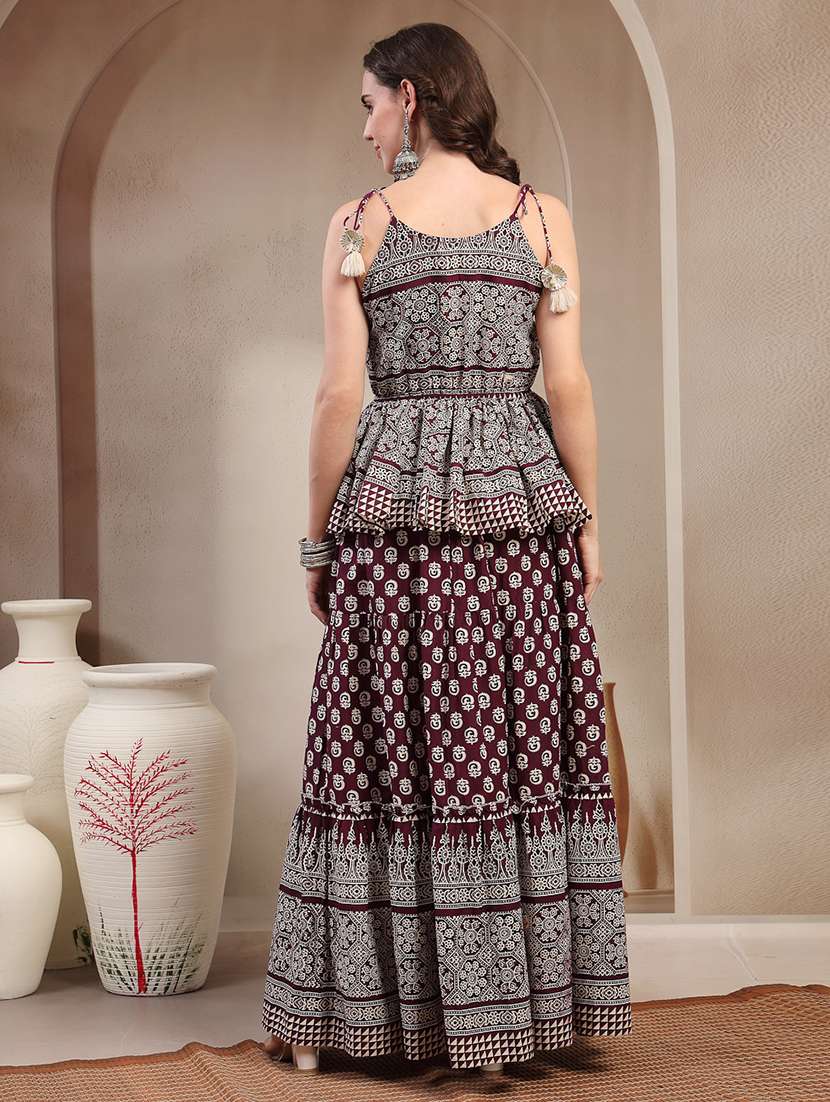 women printed shoulder strap ethnic co-ord set - 22512950 -  Standard Image - 4