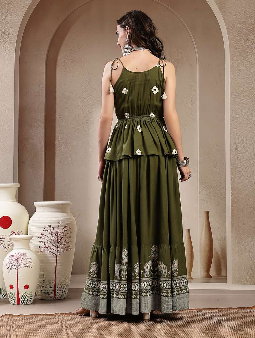 women printed sleeveless top and skirt set - 22512972 -  Standard Image - 4
