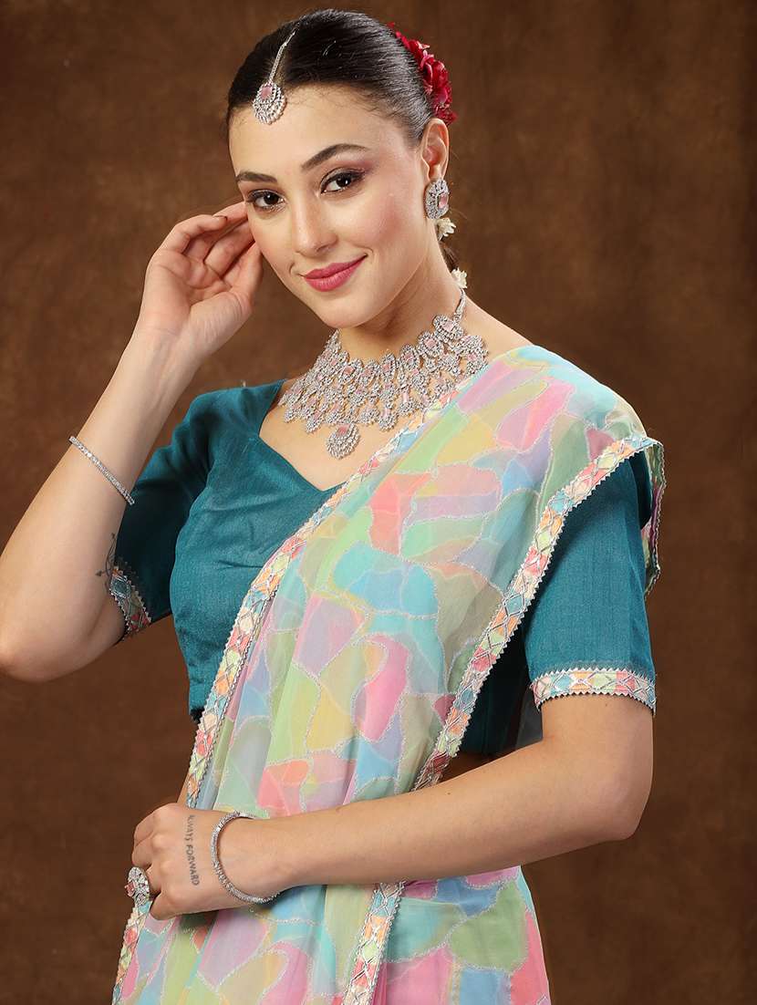 women printed casual wear saree with blouse - 22513482 -  Standard Image - 1