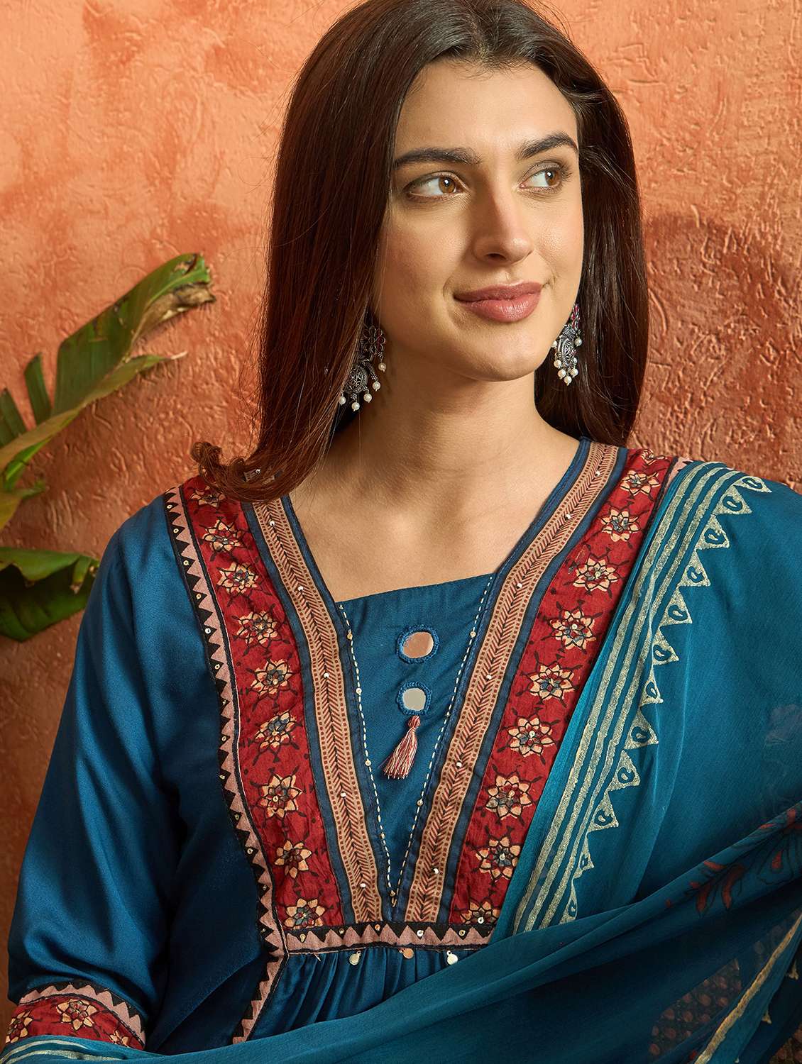 women printed square neck kurta and palazzo set with dupatta - 22513843 -  Standard Image - 1