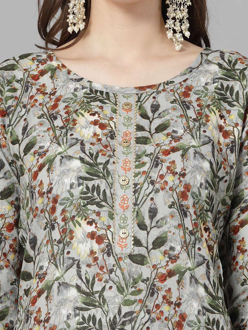 Women Printed Round Neck Kurta And Pant Set With Dupatta - 22513872 -  Standard Image - 1