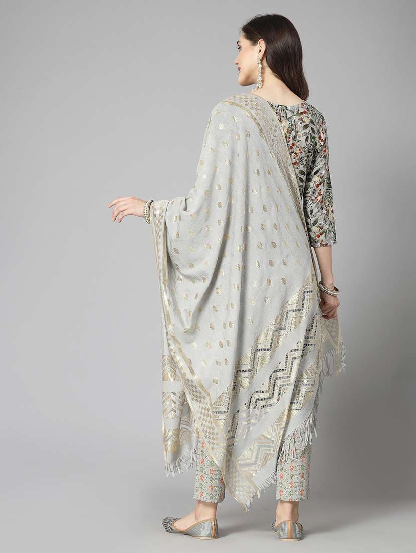 Women Printed Round Neck Kurta And Pant Set With Dupatta - 22513872 -  Standard Image - 4