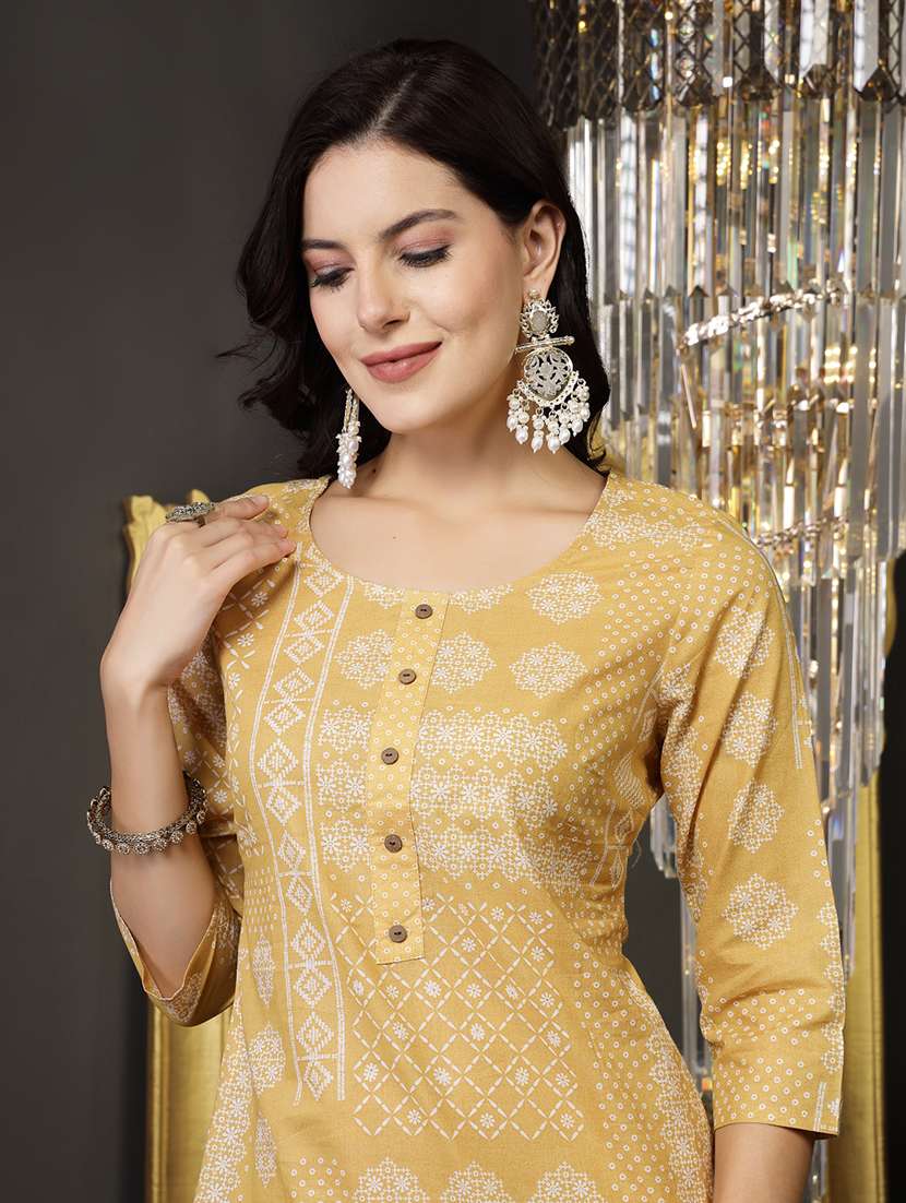 women printed round neck kurta and pant set with dupatta - 22513939 -  Standard Image - 1